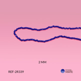 Rondel murano azul rey mate 2mm x sarta