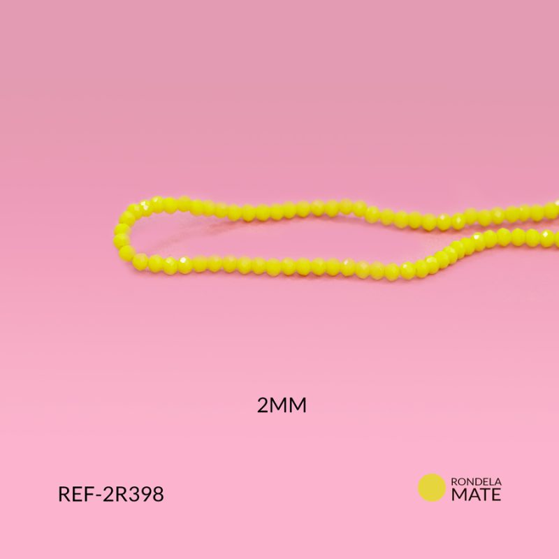 Rondela mate amarillo 2mm / x sarta / Ref-2R398 / Ref-2R398