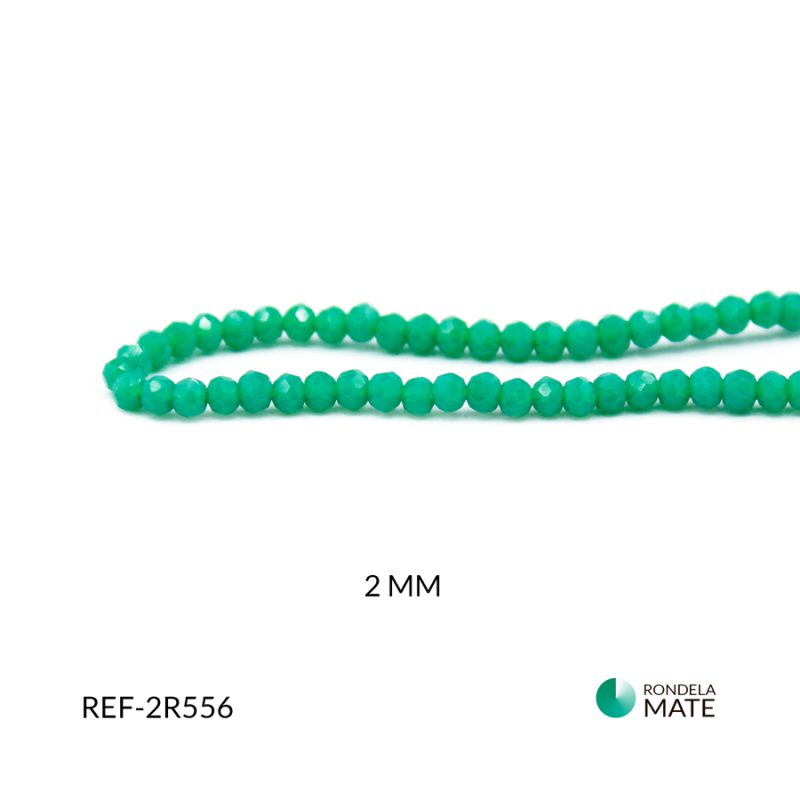 Róndela murano verde mate 2mm x sarta