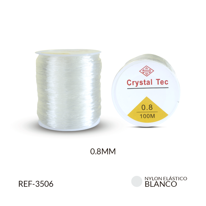 Nylon Elastico 0.8 mm / rollo x 100 Metros / Ref-3506 / Ref-3506