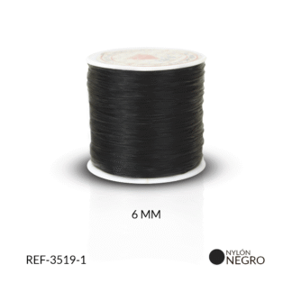 Nylon plano elástico negro 6 mm / rollo x 100 metros aproximado / REF-3519-1