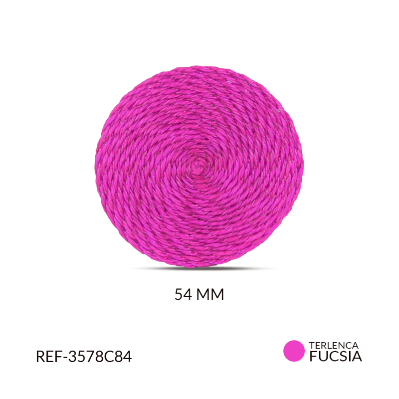 Base para arete en terlenca 54 MM color fucsia m / x par / Ref-3578C84 / Ref-3578C84