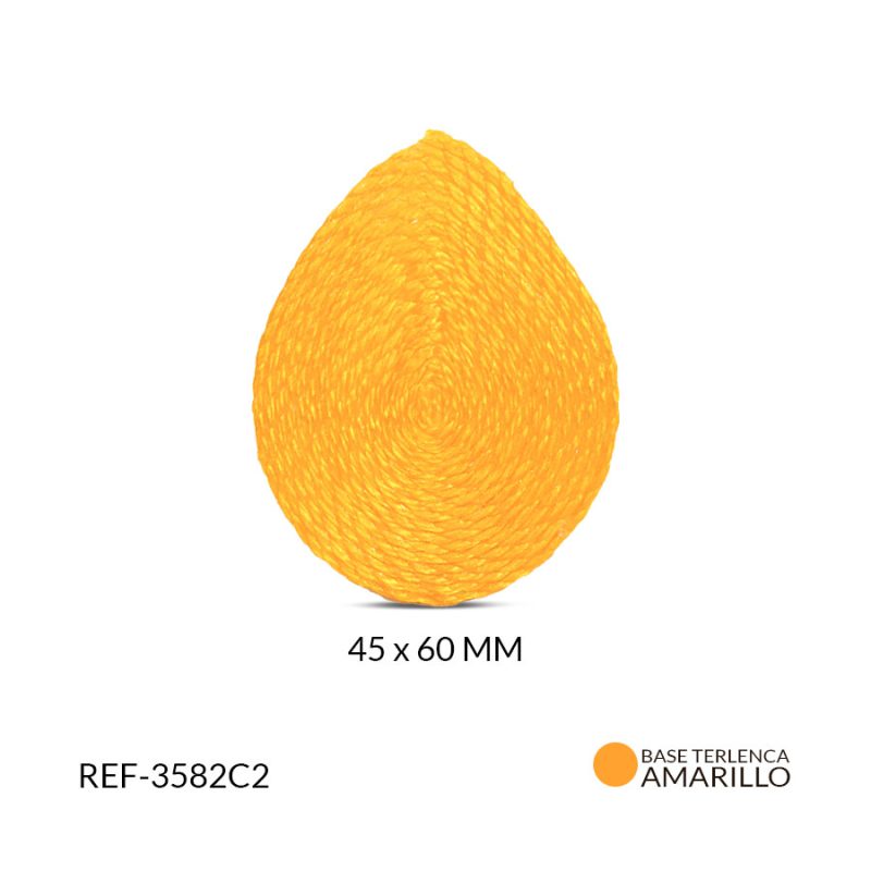 Base para arete en terlenca figura gota amarillo  b / x par / Ref-3582C2