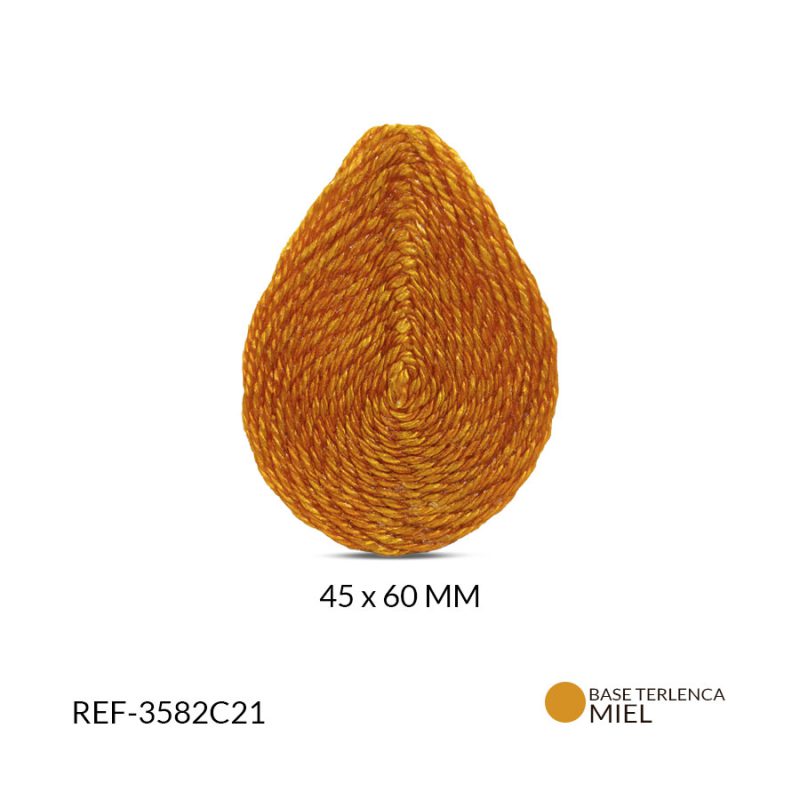 Base para arete en terlenca figura gota color miel / x par / Ref-3582C21