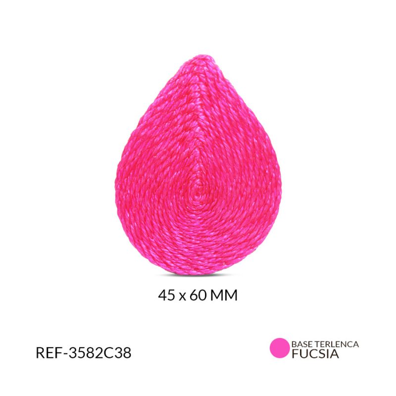 BASE PARA ARETE EN TERLENCA FIGURA GOTA FUCSIA C / x PAR / Ref-3582C38
