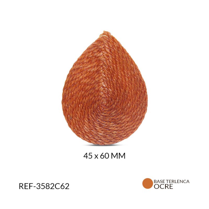 Base para arete en terlenca figura gota ocre / x par / Ref-3582C62