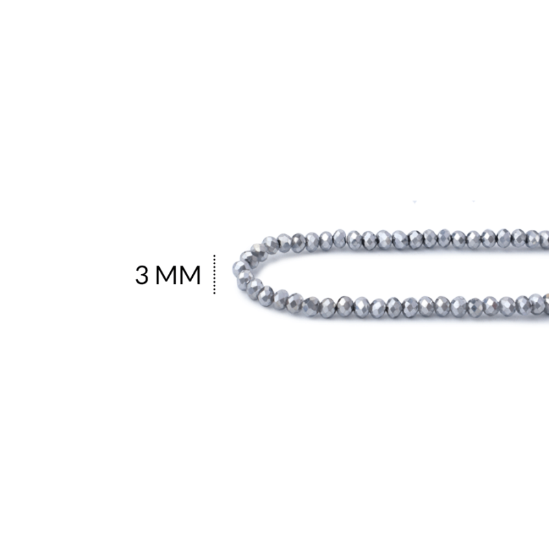 Rondela 3 mm plateado metalizado / x sarta / Ref-3R162 / Ref-3R162