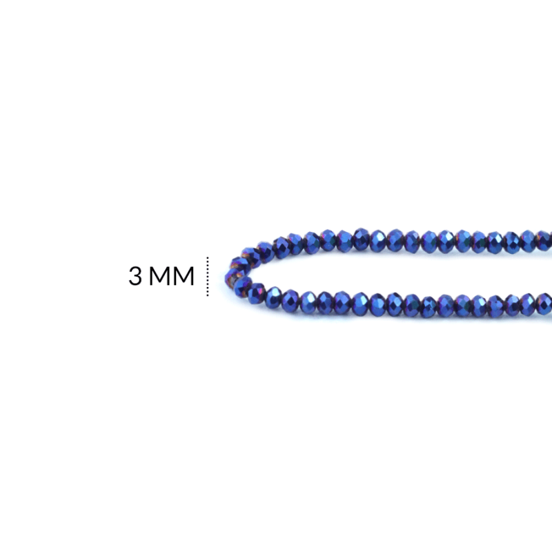 Róndela metalizado 3mm azul eléctrico x sarta / REF-3R164