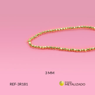 Rondela metalizada dorado 3mm