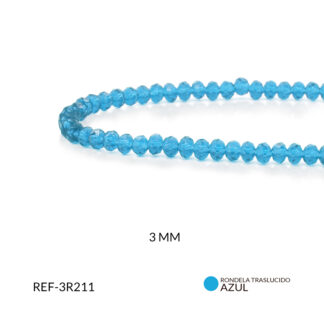 Róndela azul zafiro traslucido 3mm