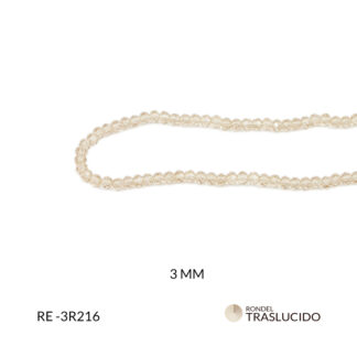 Rondel murano champaña traslucido 3mm x sarta