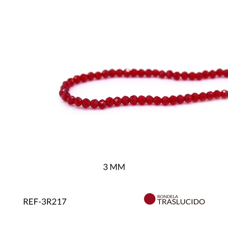 Rondela traslucido rojo 3mm