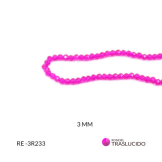 Rondel murano fucsia traslucido 3mm x sarta