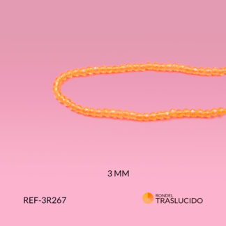 Rondela traslucido naranja fluorescente 3mm