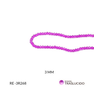 Rondel murano magenta traslucido 3mm x sarta