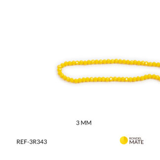 Rondel amarillo mostaza mate 3mm x sarta