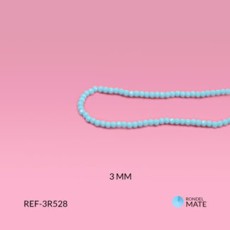 Rondel azul cielo mate 3mm x sarta