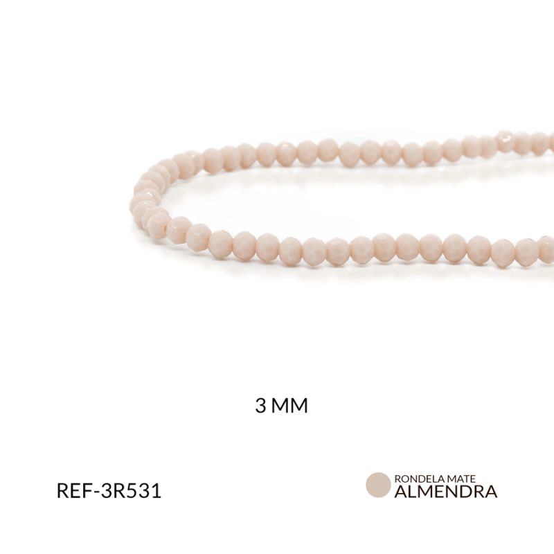 Rondela 3 mm color Almendra mate / x sarta / Ref-3R531