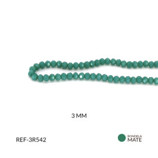 Róndela verde aguamarina mate 3mm