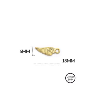 Dije zamak ala pequeña 6x18mm paquete x3 unidades