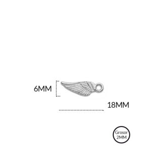 Dije zamak ala pequeña 6x18mm x12 unidades