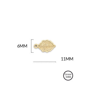 Dije zamak hoja 11x6mm paquete x 6 und