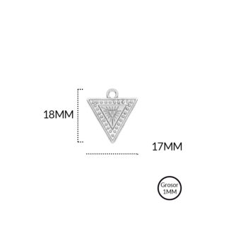 Dije en zamak triángulo 18x17mm x12 unidades