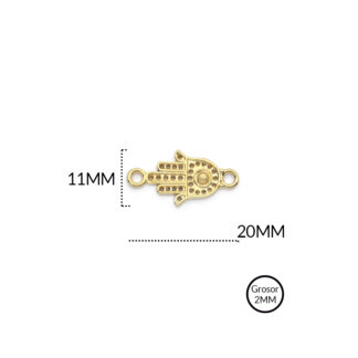 Centro pulsera mano hamsa 11x20mm x3 unidades