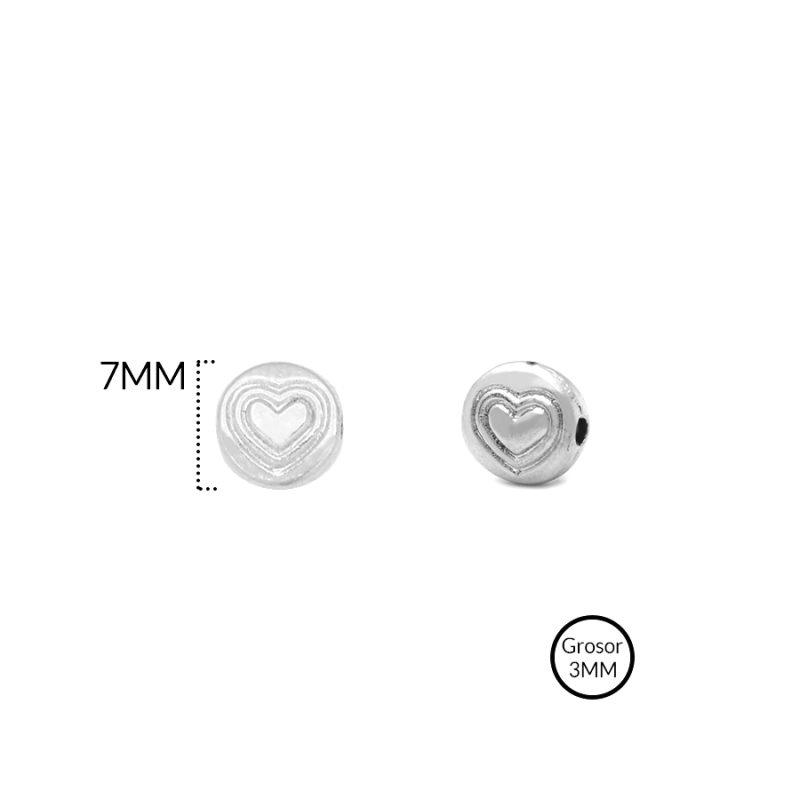 SEPARADOR ZAMAK CORAZÓN REDONDO 7 MM / paquete x 12 und / ref - 5418N