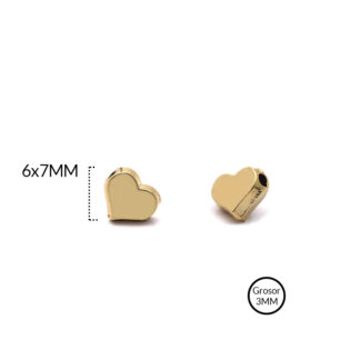 Separador zamak corazon liso 6x7mm x3 unidades