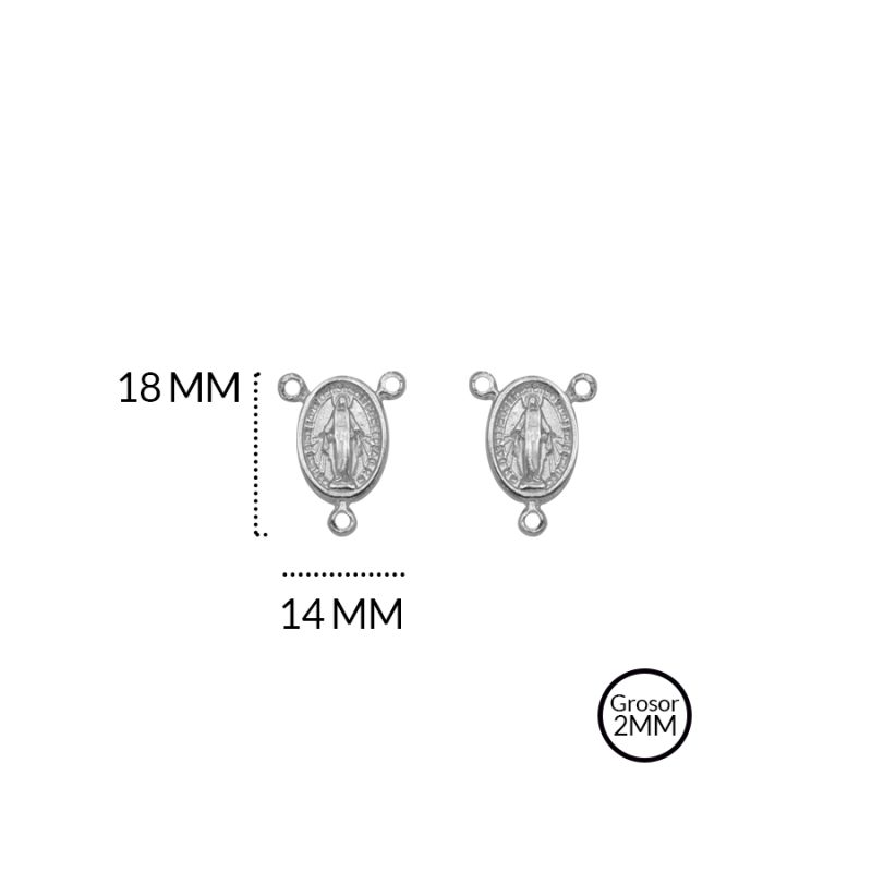 Crucero zamak Milagrosa 18x14mm / paquete x 12 unidades / REF-6450N