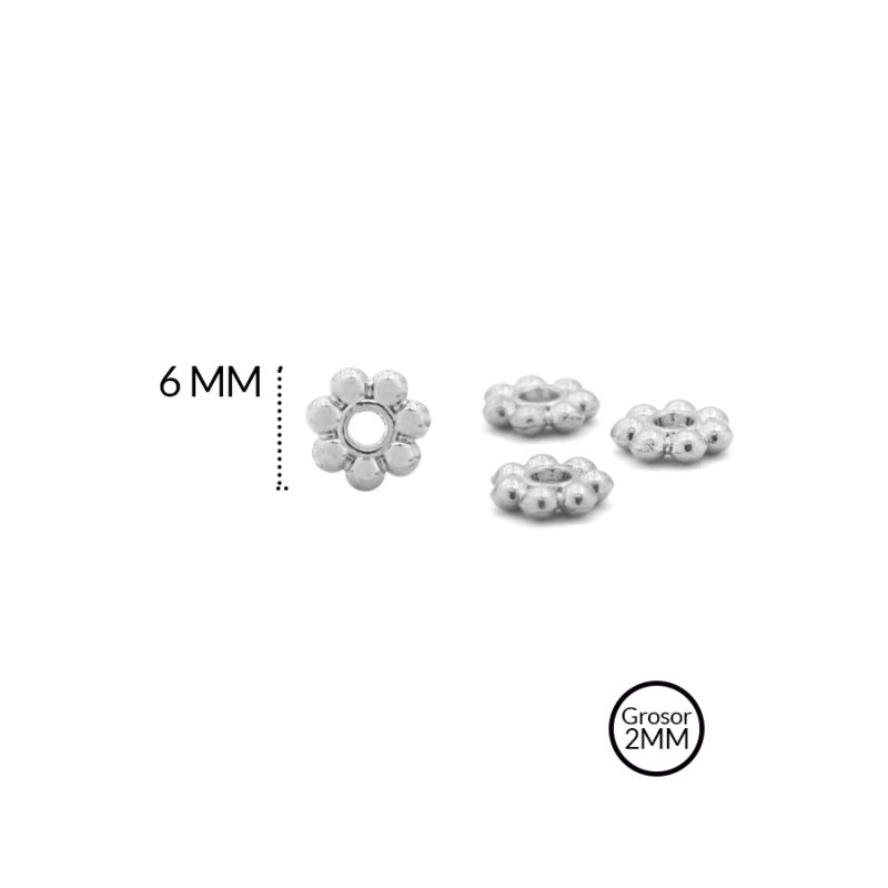 SEPARADOR ZAMAK PLANO FLOR 6 MM / paquete x 12 und / ref - 6599N