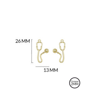 Dije zamak fonendoscopio 13x26mm x6 unidades