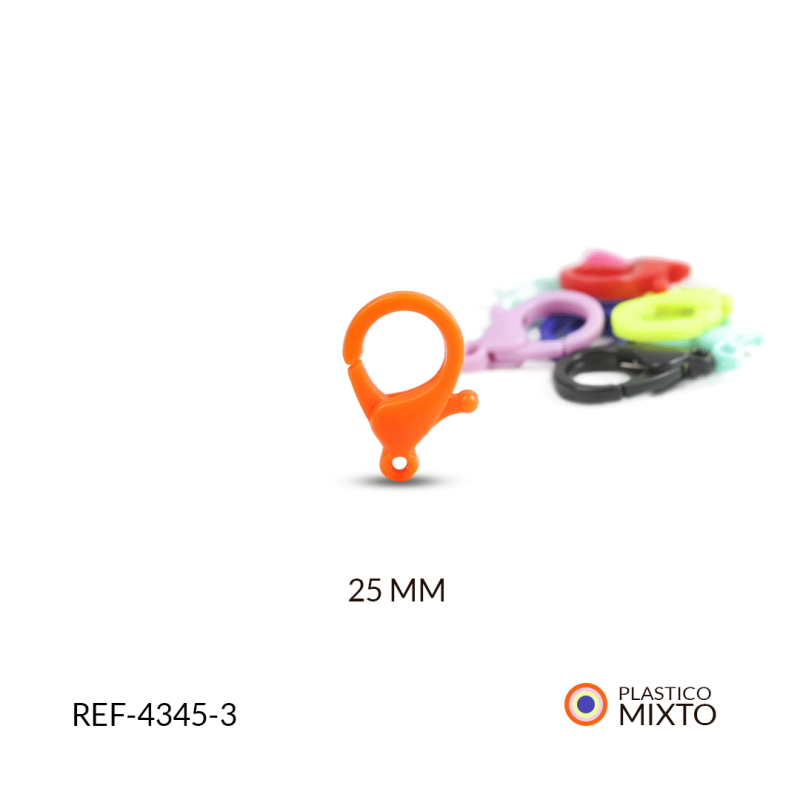 BROCHE PLASTICO PICOLORO 25MM paquete x 6 unidades surtido / REF-4345-3