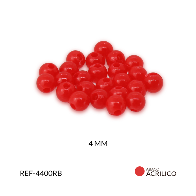 Abaco acrílico bola Rojo B 4mm