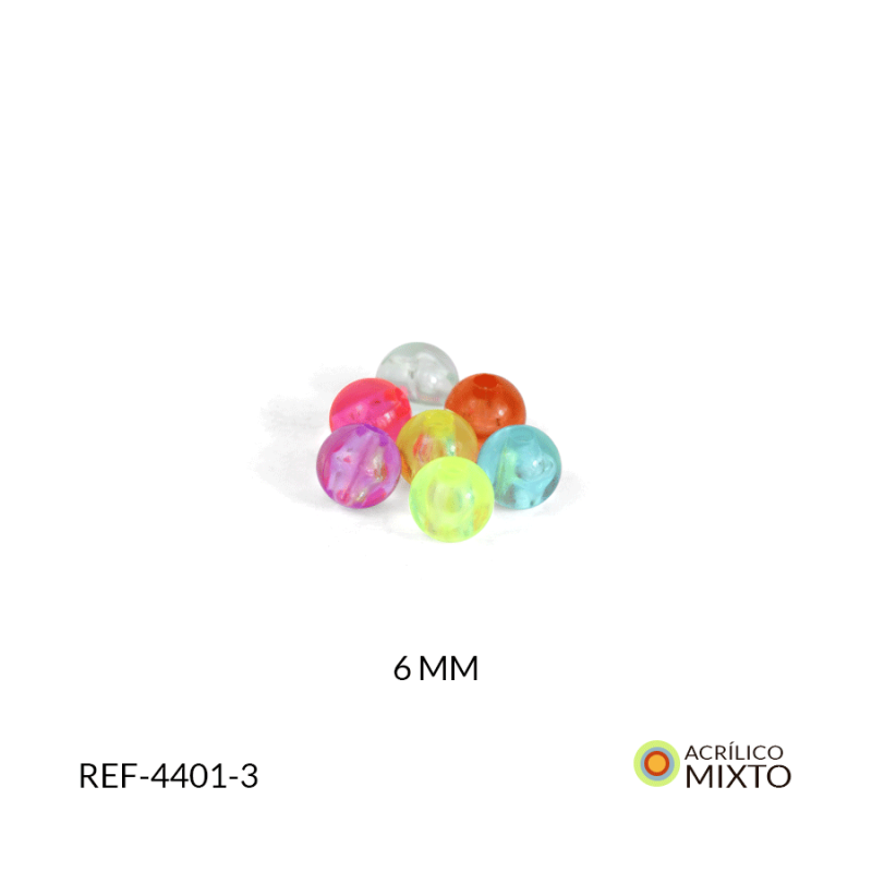 Abaco acrílico bola traslucido mixto 6mm