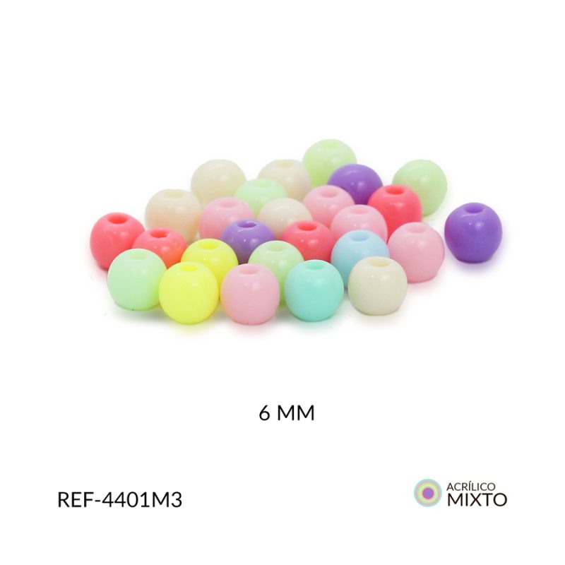 Abaco acrílico bola mixto pastel 6mm