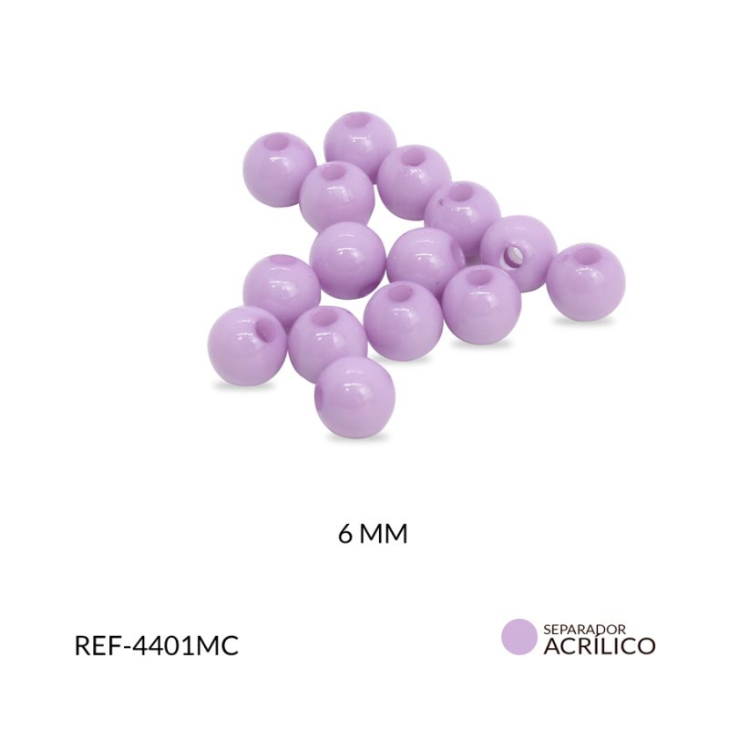 Abaco acrílico bola color morado claro 6 mm