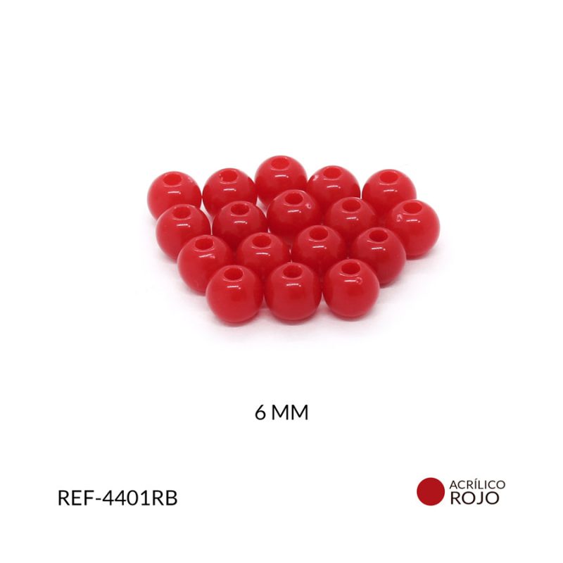 Abaco acrílico bola color rojo b 6 mm