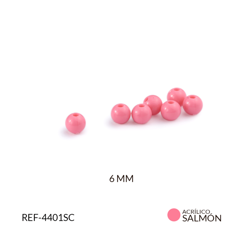Ábaco acrílico bola salmón C 6mm