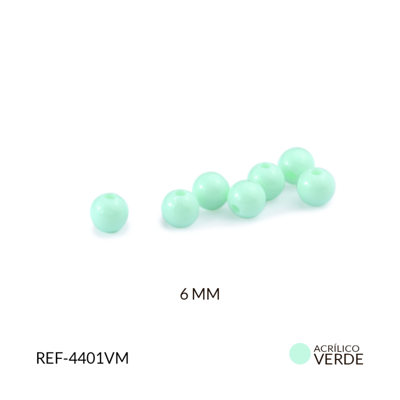 Ábaco acrílico bola verde M 6mm