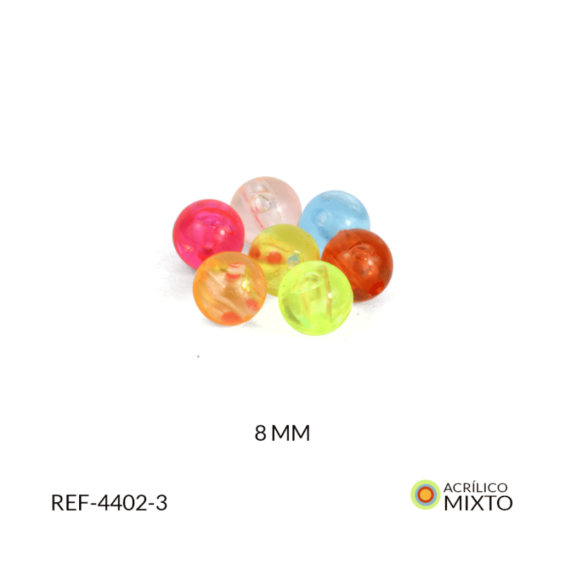 Abaco acrílico bola traslucido mixto 8mm