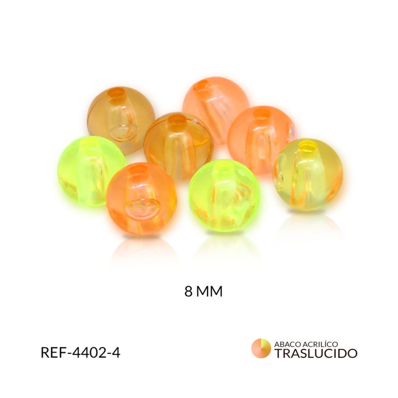 Abaco acrílico bola traslucida mixtos 8 mm