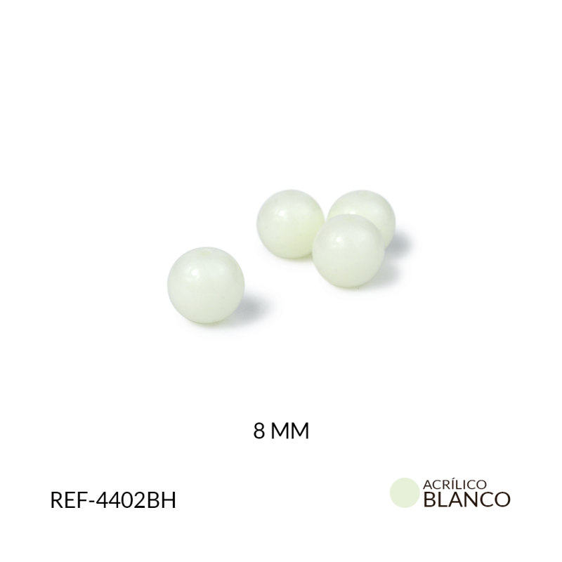 Ábaco acrílico bola blanco H 8mm