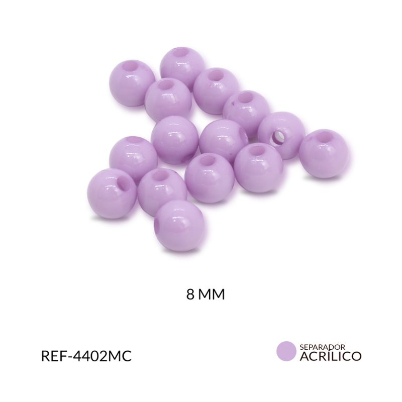 Abaco acrílico bola color morado claro 8 mm