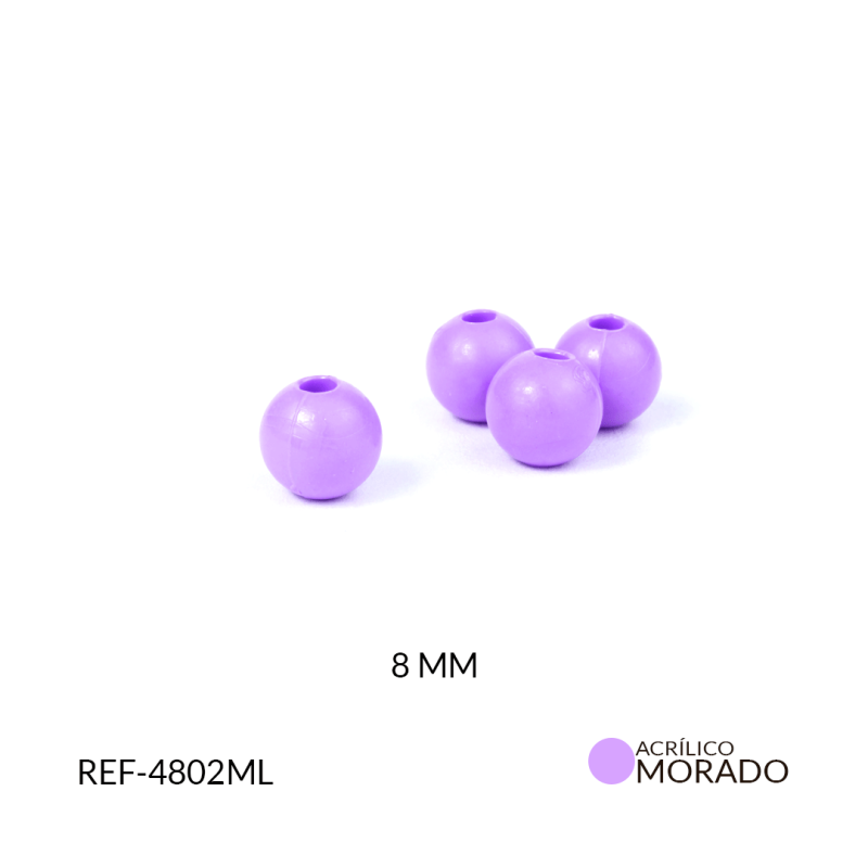 Ábaco acrílico bola morado lila 8mm