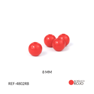 Abaco acrílico bola rojo bandera 8mm x 20gramos