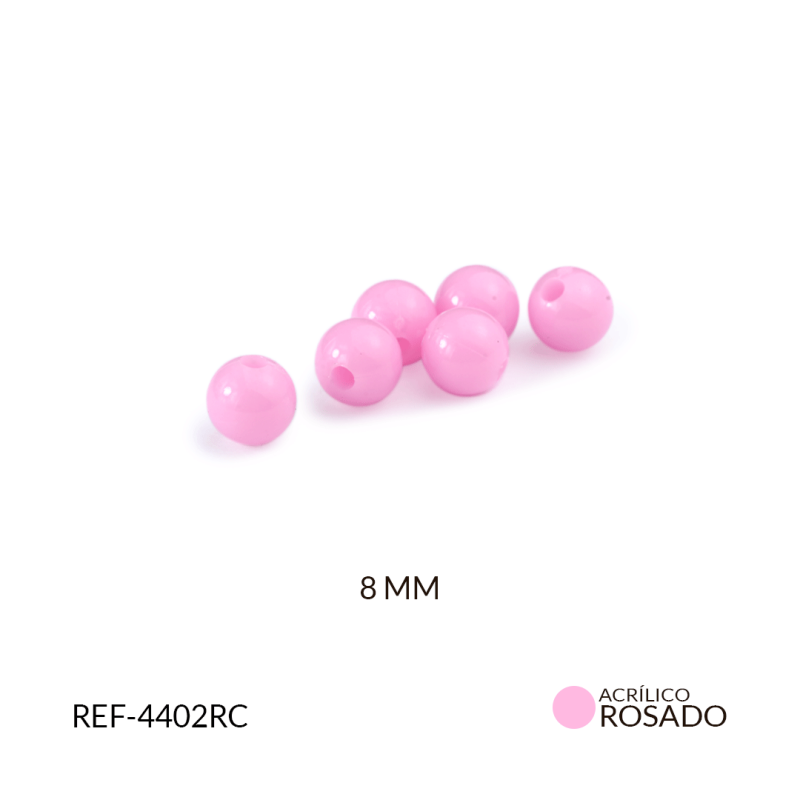 Ábaco acrílico bola rosado C 8mm