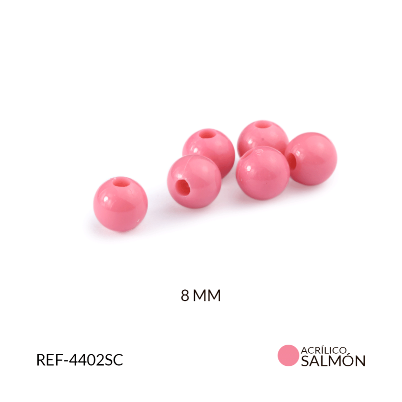 Ábaco acrílico bola salmón C 8mm
