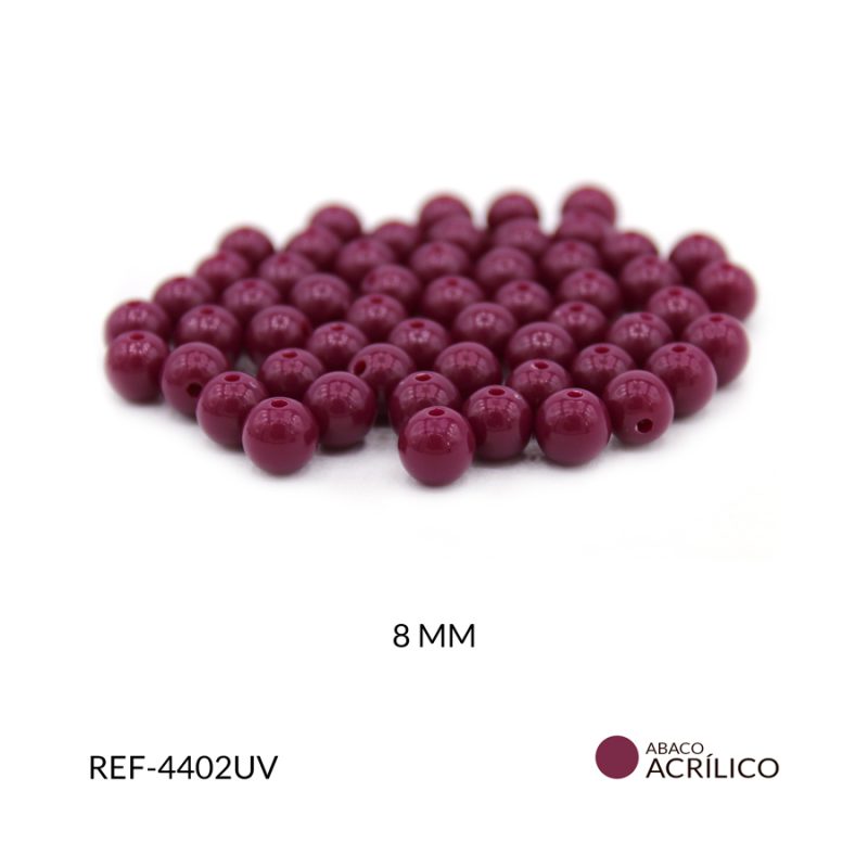 Abaco acrílico bola uva violeta 8 mm